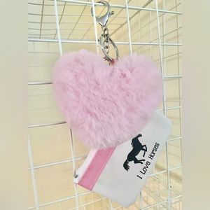 I Love horses coin purse charm